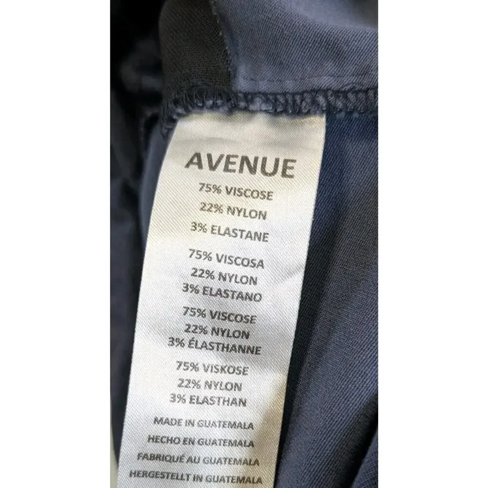 Avenue Womens Plus Size Super Stretch Trousers Ankle Pants Blue US SZ30 PETITE